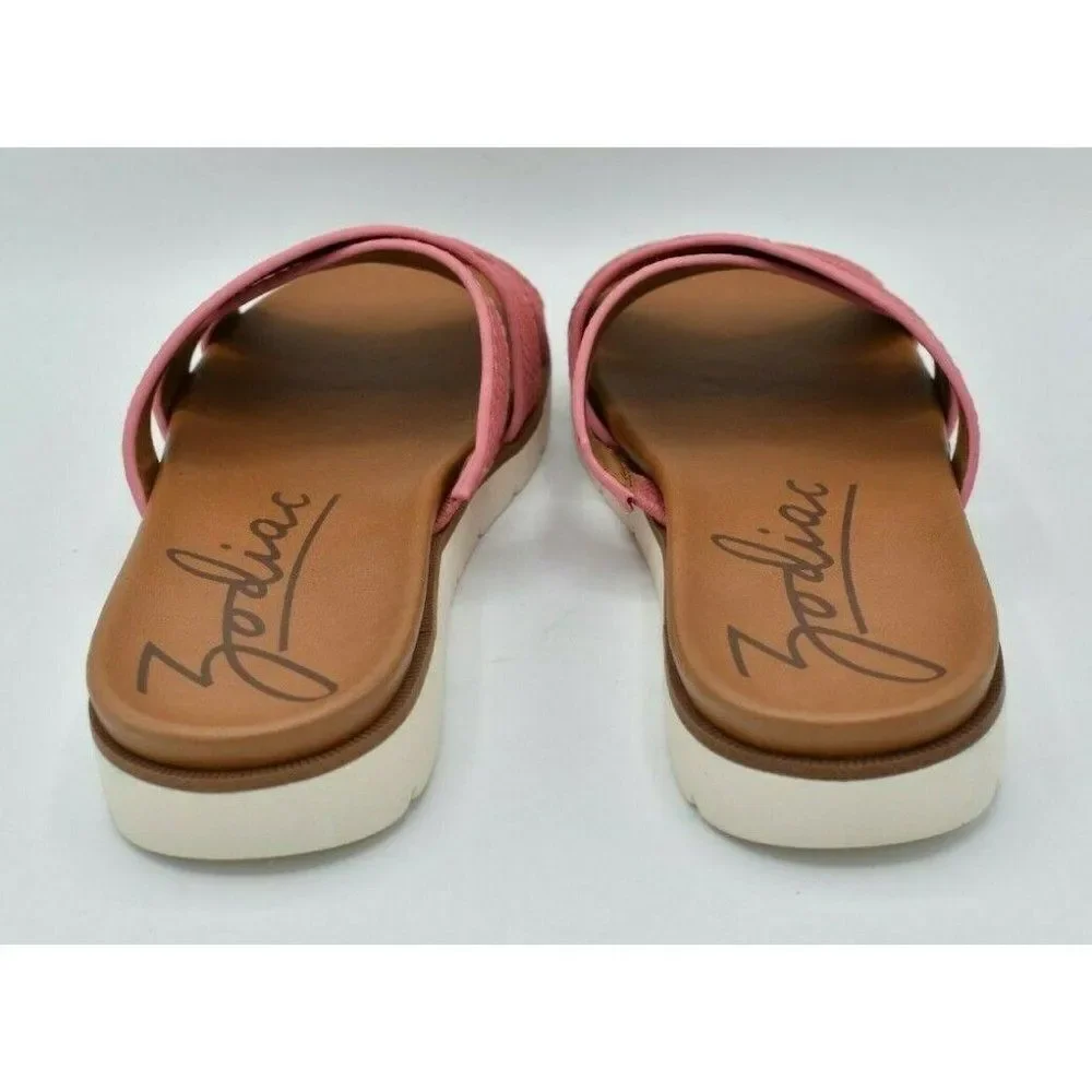 Zodiac Womens Size 8.5 M Naila Neon Pink LE Slip‎ On Sandals Shoes